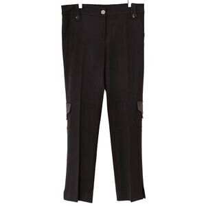 Fitelle Women's Pants Brown Flare Stretch Side Leg Pockets Made In France Size 8